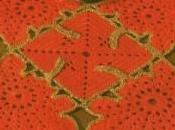 Decorazioni uncinetto Natale Centro foglie rosso-oro