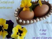 Cestino ovale spago cotone, perline legno grezzo