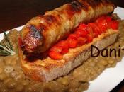 Lenticchie rosmarino crostone peperoni salsiccia