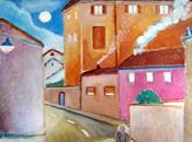 Ciclista nella notte borgo, gatto Modesto+