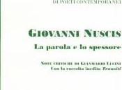 Giovanni Nuscis PAROLA SPESSORE note critiche G.Lucini lettura Narda Fattori