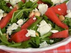 Insalata rucola, anguria feta