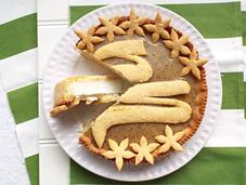 Crostata frolla riso, crema latte gelèe kiwi