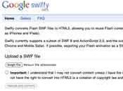 Google Swiffy convertire video HTML