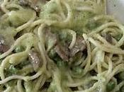 spaghetti funghi,piselli crema zucchine