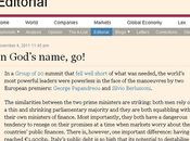 Financial Time: nome Dio, vattene"