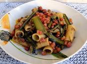 Profumi d'autunno Rigatoni lenticchie, cicoria pancetta croccante