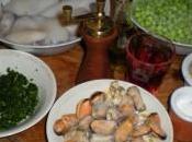 Seppie piselli, cozze vongole vino rosè