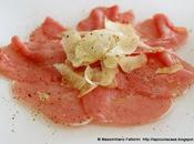 carne cruda: carpaccio all'abese chips topinambur olio nocciola