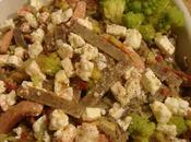Tagliatelle grano saraceno, wurstel broccolo romanesco