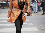 ♥Street style Brown leather jacket