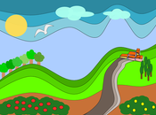 paesaggio stile cartoon Inkscape